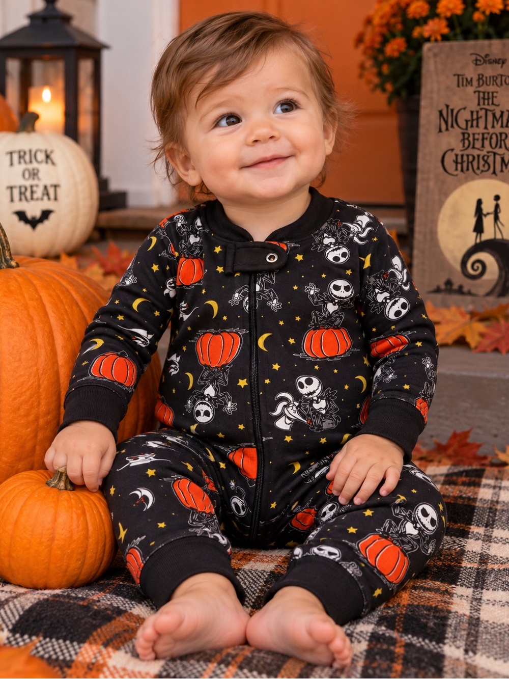 NWT Hanna Andersson Disney Nightmare Before Christmas Pajamas 12-18M Organic